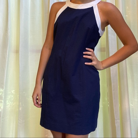 Lauren James navy and white dress. Size medium - Picture 1 of 3